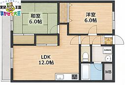 さくらマンション 2LDKの間取図画像