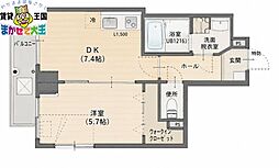 K'SVilla 1DKの間取図画像