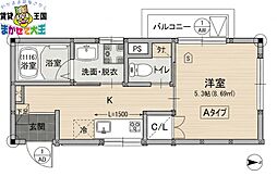 アミティシーボルト通り 1Kの間取図画像