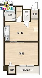 アメニティープレイスコヤナギ 1DKの間取図画像