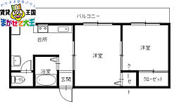 田川ビル 2Kの間取図画像