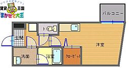 モンテスタイル鍛冶屋町 ワンルームの間取図画像
