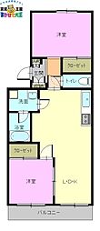 ヴィラ富士見の森 2LDKの間取図画像