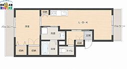 メゾンド赤迫 1LDKの間取図画像