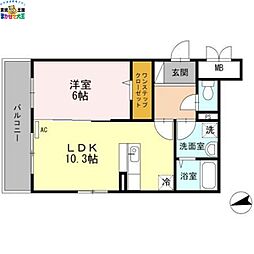 グランマルクナガサキ 1LDKの間取図画像