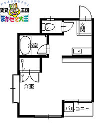 シャーレン北1 ワンルームの間取図画像