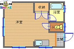 ハイツ・ヴィエント ワンルームの間取図画像