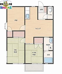コーポオレンジハウス1 3DKの間取図画像