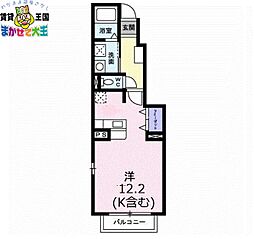 カレントハウス・ソレイユ2 ワンルームの間取図画像