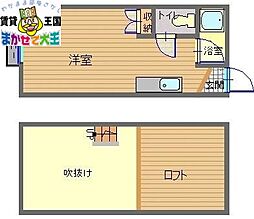 ジョリーハイツ御船蔵 ワンルームの間取図画像