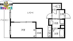 SGB浜町 1LDKの間取図画像