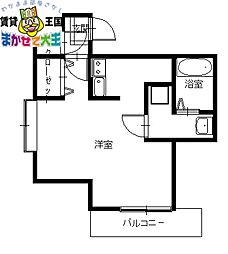 グランポルト樺島 ワンルームの間取図画像