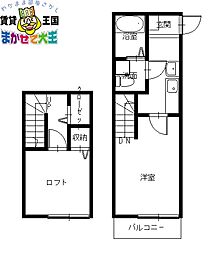 ベラフローロ西坂 1Kの間取図画像