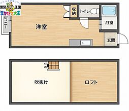 ジョリーハイツ御船蔵 ワンルームの間取図画像