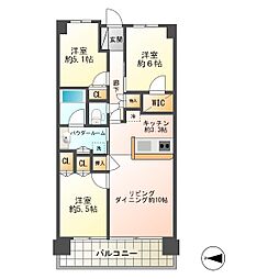 ミッドプレイス八王子 3LDKの間取図画像