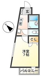 半澤ビル 1Kの間取図画像