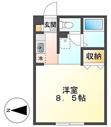 エクセレント・K ワンルームの間取図画像