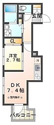 KRAFTBLDG5 1DKの間取図画像