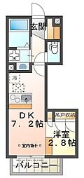 KRAFTBLDG5 1DKの間取図画像
