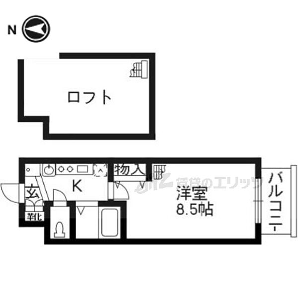 京都府京都市右京区西院巽町(賃貸マンション1K・9階・38.00㎡)の写真 その2