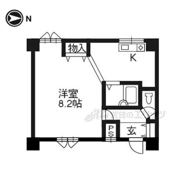 京都府京都市右京区西院西寿町(賃貸マンション1K・2階・30.60㎡)の写真 その2