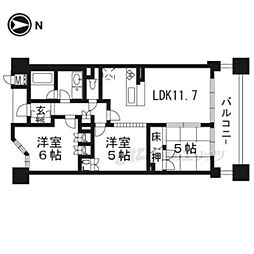 京都地下鉄東西線 三条京阪駅 徒歩1分の賃貸マンション 3階3LDKの間取り