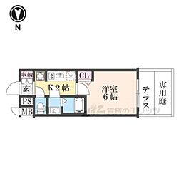 プレサンス十条凛華 1Kの間取図画像