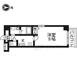 ビレイユ真英烏丸五条 4階1Kの間取り