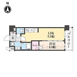 プレサンス十条凛華 1LDKの間取図画像