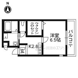 京都地下鉄東西線 二条城前駅 徒歩1分の賃貸マンション 3階1Kの間取り