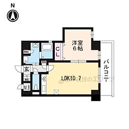 阪急京都本線 大宮駅 徒歩10分の賃貸マンション 9階1LDKの間取り