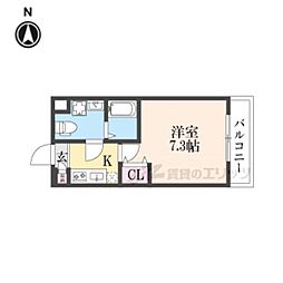京都地下鉄東西線 二条駅 徒歩12分の賃貸マンション 3階1Kの間取り