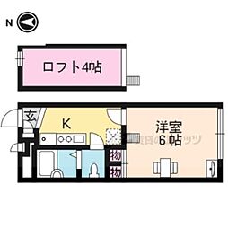 レオパレス円町 1Kの間取図画像