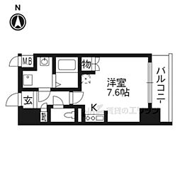 エスリード烏丸五条駅前 1Kの間取図画像