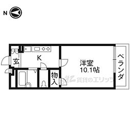 レオパレス京都十条 1Kの間取図画像