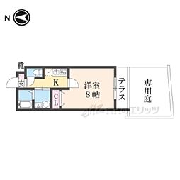 グランディール円町 1Kの間取図画像