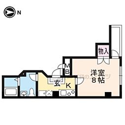 フェアリーベル二条城 1Kの間取図画像