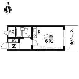 朝日プラザ鴨川 ワンルームの間取図画像
