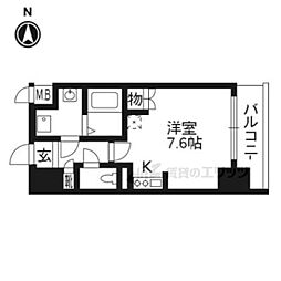 エスリード烏丸五条駅前 ワンルームの間取図画像