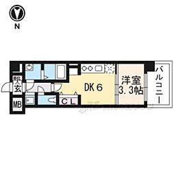 ザガーネットミレニアム京都九条烏丸 1DKの間取図画像