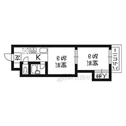 ウエストインコスモ 1DKの間取図画像