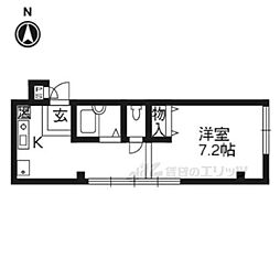 サーティフル新二条 ワンルームの間取図画像