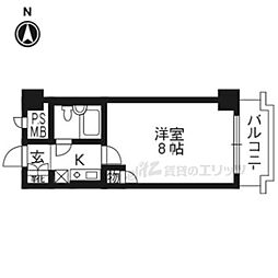 ライオンズマンション京都三条第3 1Kの間取図画像