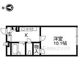レオパレス東寺 1Kの間取図画像