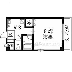 Stable梅津 1Kの間取図画像