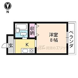 シャンブル・N 1Kの間取図画像