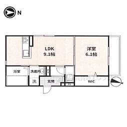 Kitaoji Residence 1LDKの間取図画像