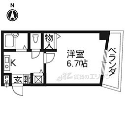プレサンス京都駅前 1Kの間取図画像