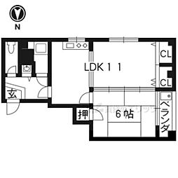 エビスビル 1LDKの間取図画像