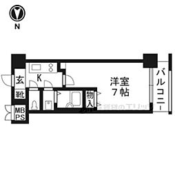 ライオンズマンション京都河原町第3 1Kの間取図画像